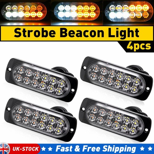 Amber white led strobe - 4x, 12