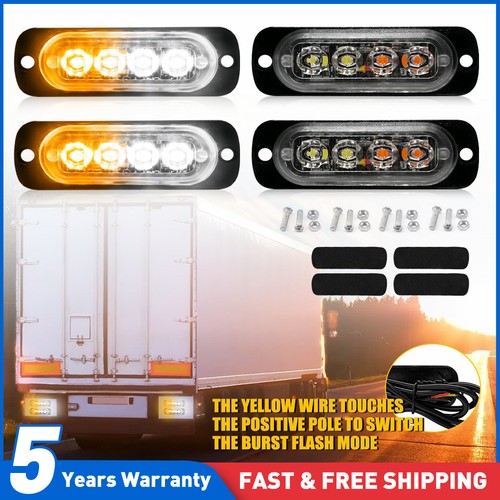4pcs led amber white - amber,