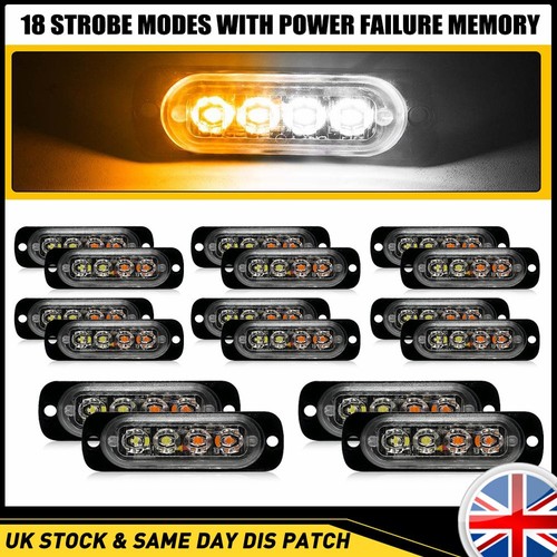 16x led amber white warning - 16x,