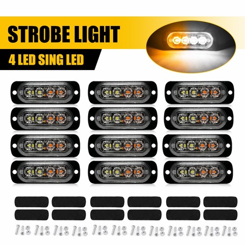 12pcs 4led amber white - 12pcs, amber&white