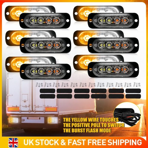 12x led amber white warning - amber,